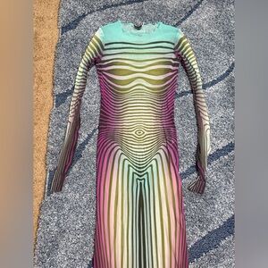 JEAN PAUL GAULTIER Multicolor Striped Long Sleeve Dress